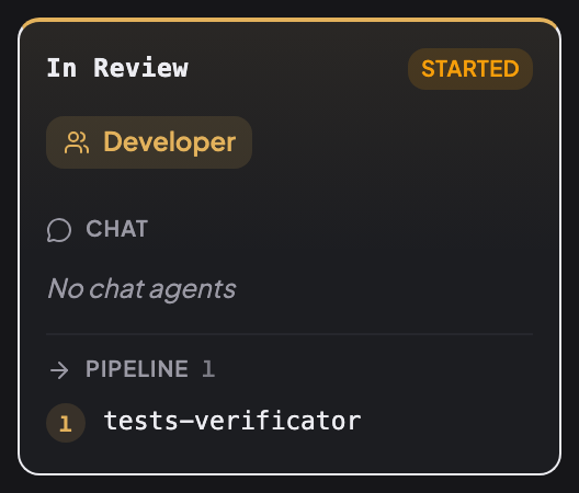 Потік ролі In Review: Розробник, без чат-агентів, пайплайн tests-verificator.